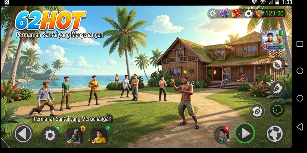 Tampilan gameplay 62HOT dengan grafis cerah dan interaksi yang menyenangkan.