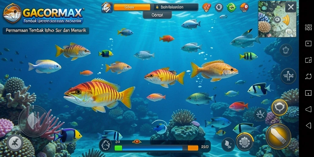 Tampilan gameplay memukau dari GACORMAX dengan aksi Tembak Ikan yang seru.