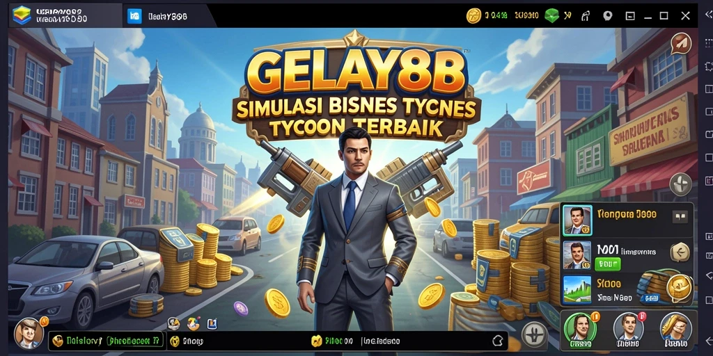 Tampilan gameplay GELAY88 dengan pengelolaan bisnis yang menantang.