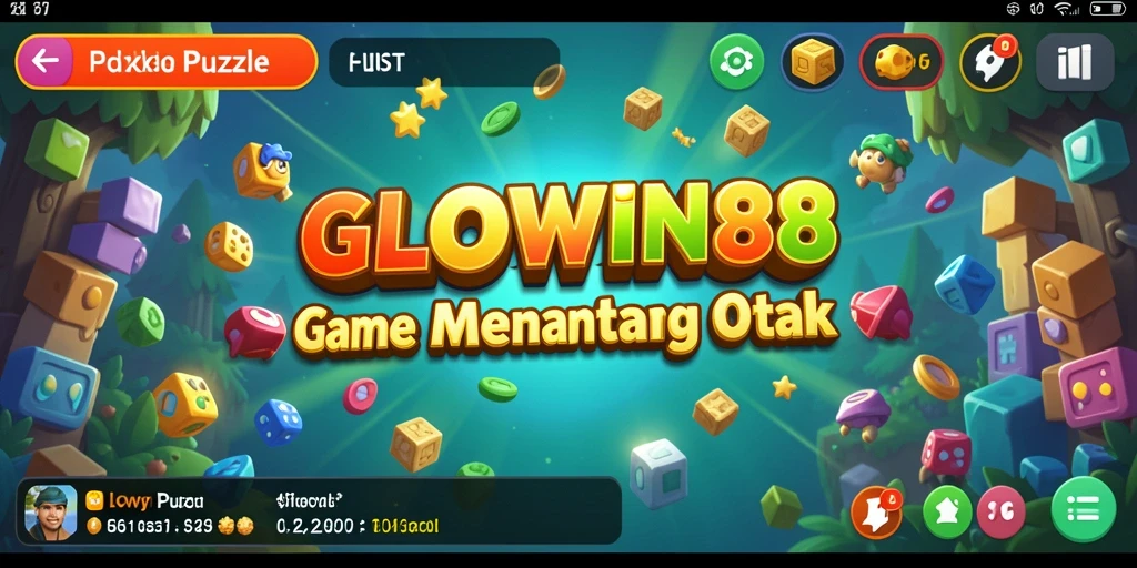 Tampilan gameplay menantang dalam GLOWIN88 yang penuh warna.