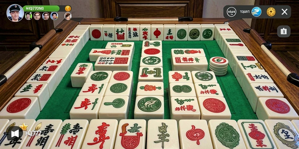 Tampilan screenshot HQ777 dengan gameplay Mahjong yang menakjubkan.