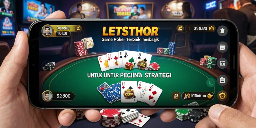Screenshot gameplay LETSTHOR menampilkan aksi seru permainan Poker.
