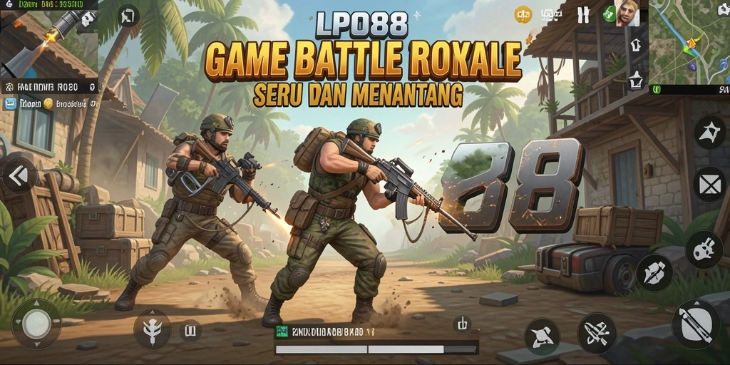 Gameplay seru LPO88 dengan pertempuran Battle Royale yang intens.
