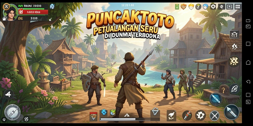 Screenshot gameplay PUNCAKTOTO yang menampilkan eksplorasi dunia terbuka.