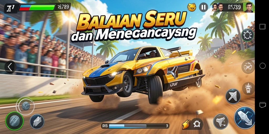Screenshot menampilkan aksi balapan mendebarkan di RP6789.