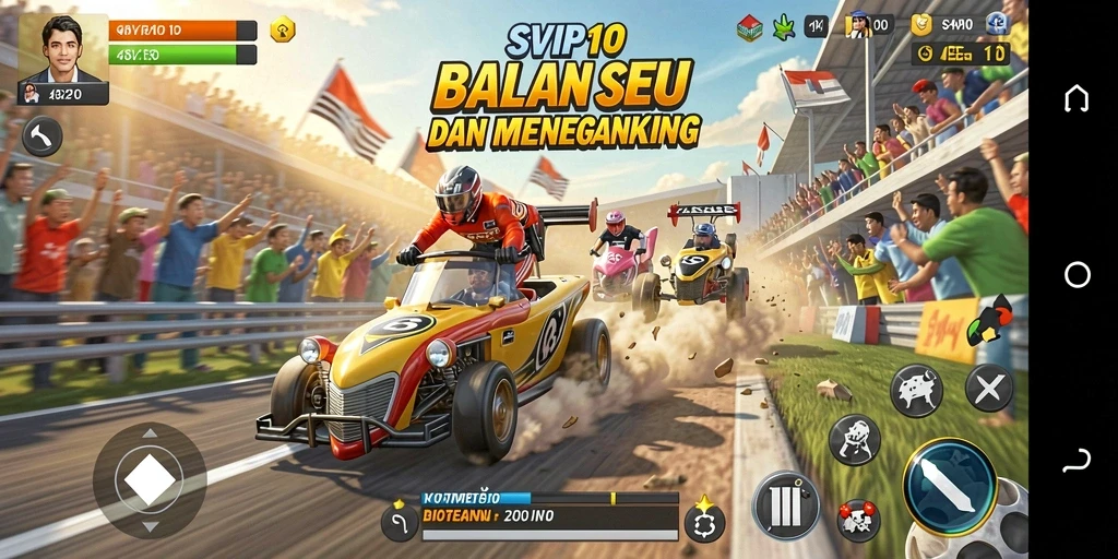 Tampilan menegangkan dari gameplay balapan SVIP10 yang seru.