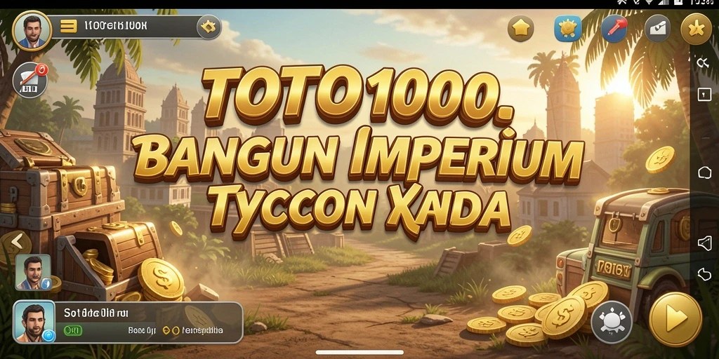 Tampilan gameplay TOTO1000 yang menampilkan aktivitas membangun bisnis Tycoon.